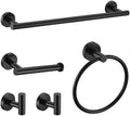 5 Pieces Matte Black Bathroom Hardware Accessories Set, SUS304 Stainless Steel by Meetuniquestylesandneeds