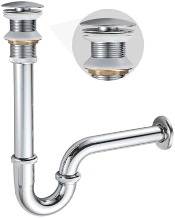 U-Shape Bottle Trap for Bathroom Sink, 1-1/4 P-trap Slip Inlet Drain Complete by DROPINKITCHENSINK