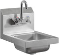 12" x 16" Stainless Steel Hand Sink | Commercial Wall Mount Hand Basin by AmGood