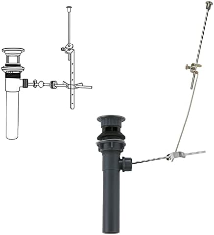 Bathroom Sink Drain with Lift Rod, Brushed Nickel Sink Drain with Overflow - Image 5