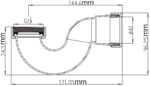 PP Material Bathtub Elbow Drain Pipe, P Trap Deodorant Sink Drain Hard Tube - Image 5