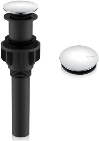 KENES Chrome Pop Up Bathroom Sink Drain Assembly Without Overflow by KENESBathroomKitchen