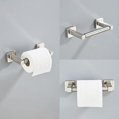 Brushed Nickel Bathroom Hardware Set 4 Pieces, Towel Bar Set Stainless Steel - Image 3