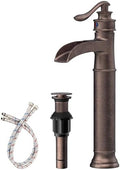 Vessel Sink Faucet Copper Tall Bathroom Faucets Waterfall Single Handle by Homevacious