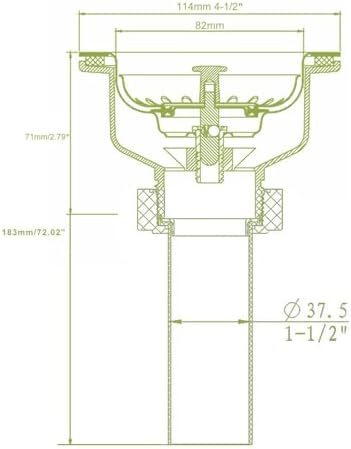 3-1/2'' Kitchen Sink Drain Kit Sink Drain Basket Sink Drain Assembly 304 - Image 5
