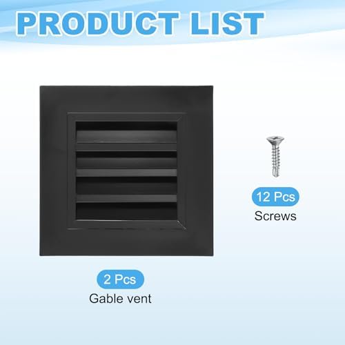 PATIKIL 8 x 8 Inch Gable Vent, 6 x 6 Inch Duct Opening Size - Image 3