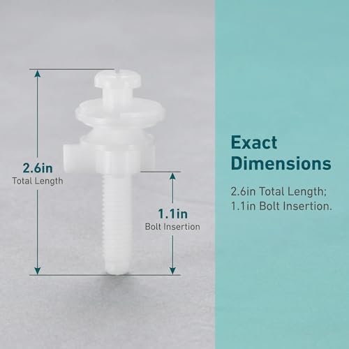 Toilet Seat Screws Replacement Kit Plastic Bolts - Image 3