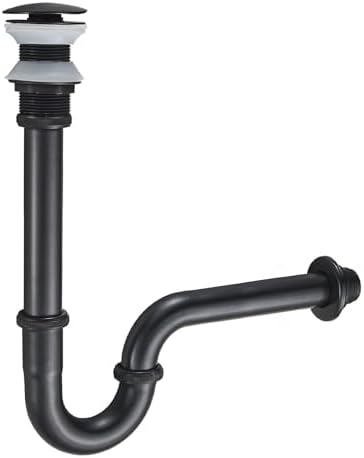 U-Shape P-Trap Kit, 1-1/4" Stainless Steel Sink Drain no Overflow by MENATT