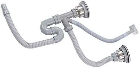 Ymiko Kitchen Sink Drainer Pipe – Stainless Steel Double Sink Drain Kit - Image 4