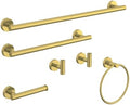 6 Pcs Brushed Gold Bathroom Accessories Hardware Set SUS304 Stainless Steel by HOMEMYSTIQUE