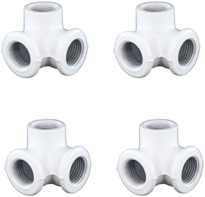 1/2" 3-WAY ELBOW Industrial Threaded Black Iron Pipe Fittings; White Satin by PRIMPIPEWORKS