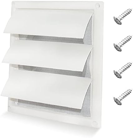 Beaquicy 6'' Louvered Dryer Vent Cover 8" x 8" Outside Dimensions by Beaquicy