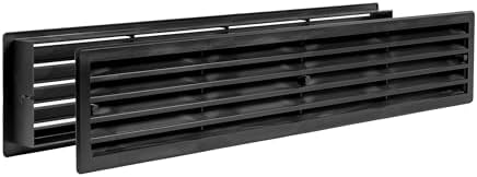 17.7 x 3.6 Inch Door Vent Cover – Two-Sided Black Plastic Vent Cover by VezoWorks
