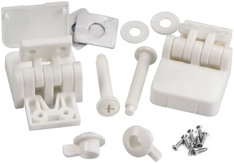Toilet Seat Hinges Replacement Parts – White Plastic Hinge Set by Meaferks