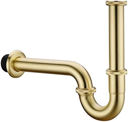 Brass P Trap, 1 1/4 Bathroom Basin Sink Waste Trap Drain Kit by Orhemus