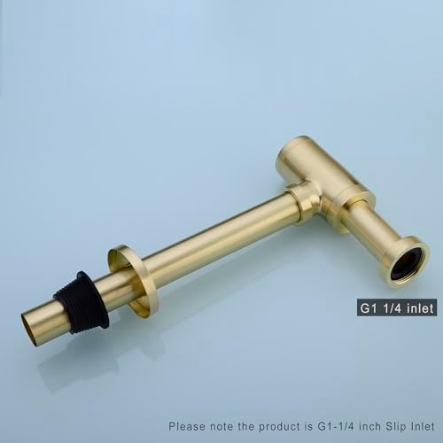 Brass Round Bottle P Trap, Basin Sink Waste Trap Drain Tube Kit Adjustable - Image 4