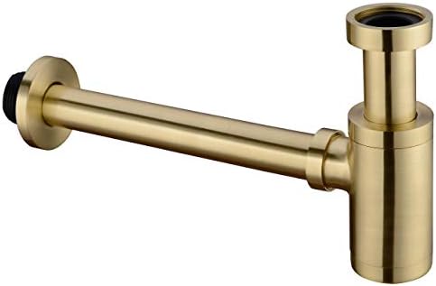 Brass Round Bottle P Trap, Basin Sink Waste Trap Drain Tube Kit Adjustable by Orhemus
