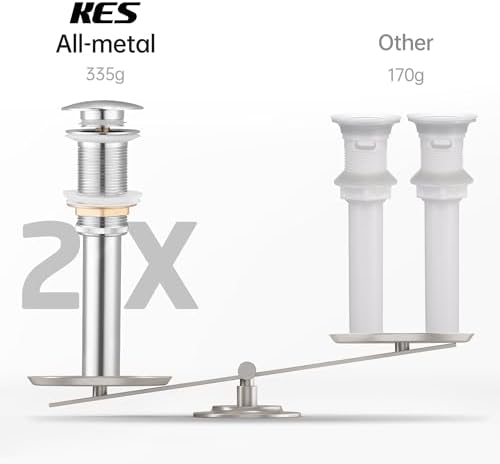 KES Bathroom Pop Up Sink Drain Without Overflow, 2 Pack Polished Chrome - Image 3