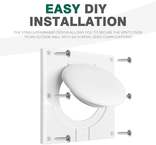 Dryer Vent Cover 4 Inch, Outdoor Dual Flap Vent Hood - Image 3