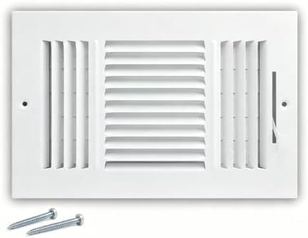 12x6 Inch Duct Opening Ceiling Register, 3-Way Steel Sidewall Air Vent Grille by Unknown