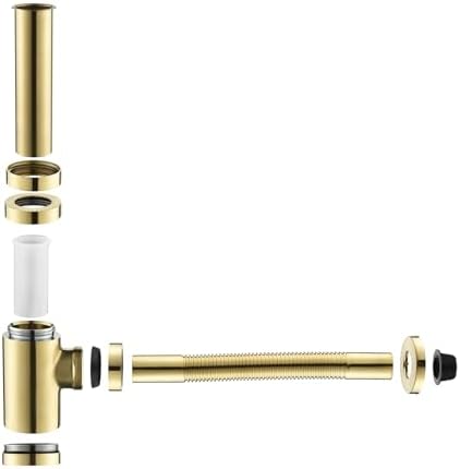 Bathroom Sink P-Trap Drain, Adjustable 1-1/4 Bottle P Trap Solid Brass Sink - Image 6
