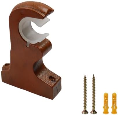 2Pcs Wooden Curtain Rod Brackets Drapery Rod, Support Bracket - Image 4