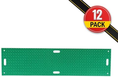 12 Pack 2' x 8' Green Ground Protection Mats w/Double Sided Diamond Plated - Image 5