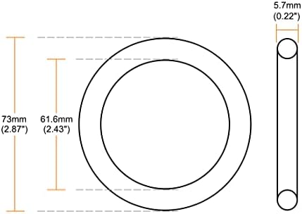 uxcell Nitrile Rubber O-Rings 73mm OD 61.6mm ID 5.7mm Width, Metric Nitrile - Image 3