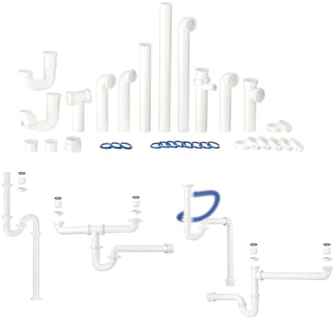 （1 Pack） Yariwiz 1-1/2 inch White Kitchen Sink Drain Kit by Yariwiz