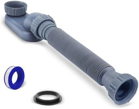 Low Profile 1 1/2 "P Trap Tub Drain Pipe, Flexible Low Profile Shower Drain by Unknown