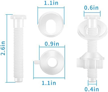 Canomo Toilet Seat Replacement Part Includes Plastic Toilet Seat Hinge Bolt - Image 3