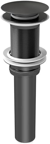 Bathroom Sink Drain Without Overflow, Pop Up Sink Drain, Matte Black by Getube
