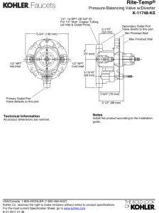 KOHLER 11748-KS-NA Rite-Temp 1/2" Pressure-Balancing Valve - Image 2