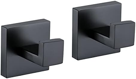 TQKAG Bathroom Towel Hook, 2 Pack Coat Robe Holder, Matte Black by TQKAG