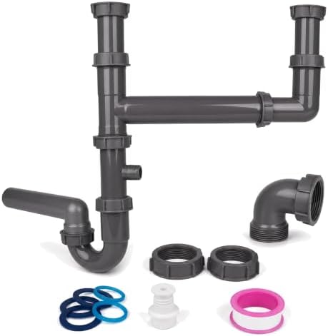 1-1/2" Double Kitchen Sink Drain Kit by COLDDD