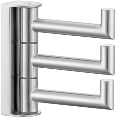 Angle Simple Swivel Towel Hook 3 Arms, Robe Coat Wall Hook, Brushed Nickel by AngleSimple