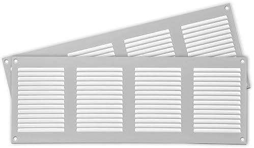 Repa Market 2-Pack Air Vent Cover 16x6 Inch White Galvanized Steel Louvered by RepaMarket