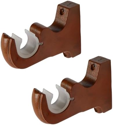 2Pcs Wooden Curtain Rod Brackets Drapery Rod, Support Bracket by Nicerity
