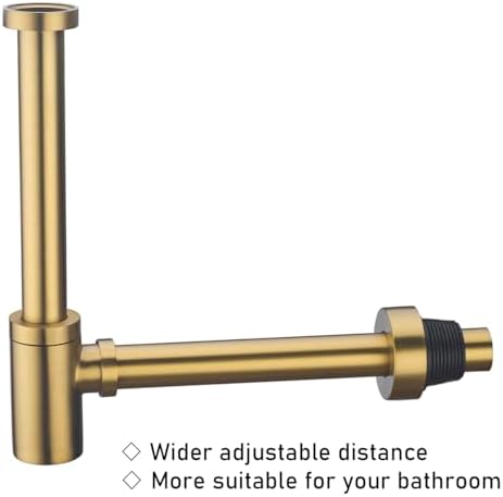 RANDOM Brass Round Bottle P-Trap 1 1/4, Raise and Lengthen Adjustable Basin - Image 7