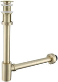 RANDOM Brushed Gold Brass Round Bottle P Trap Kit by RANDOM