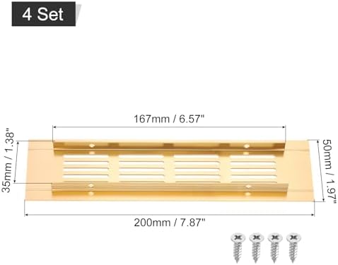 uxcell Air Vents Cover, Rectangle Louvered Ventilation Grille - Image 2