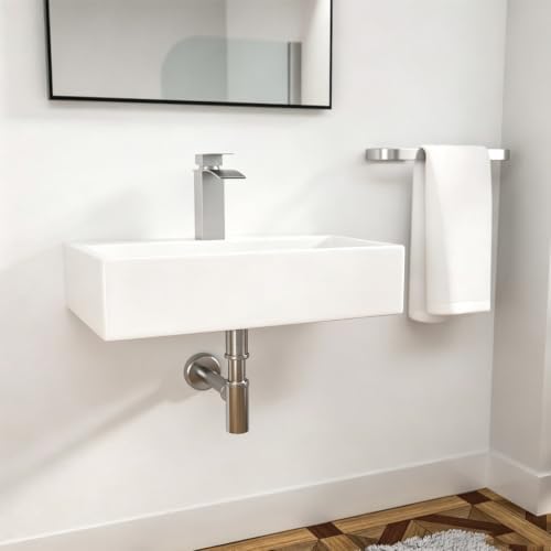 Logmey 20 Inch Wall Mount Bathroom Vessel Sink - Image 4