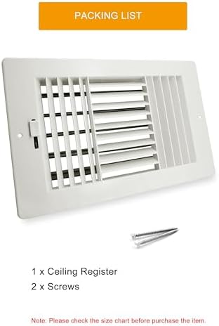 12x8 Inch FanGoFast Ceiling Register 3-Way Plastic Sidewall Ceiling Air Vent - Image 6