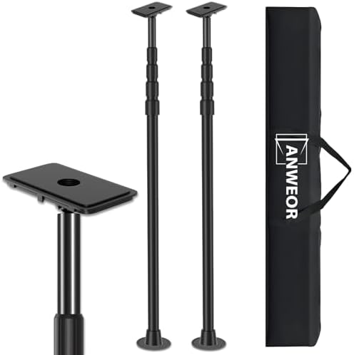 10FT Dust Barrier Poles 2 Pack, Spring Loaded Dust Barrier Poles by ANWEOR