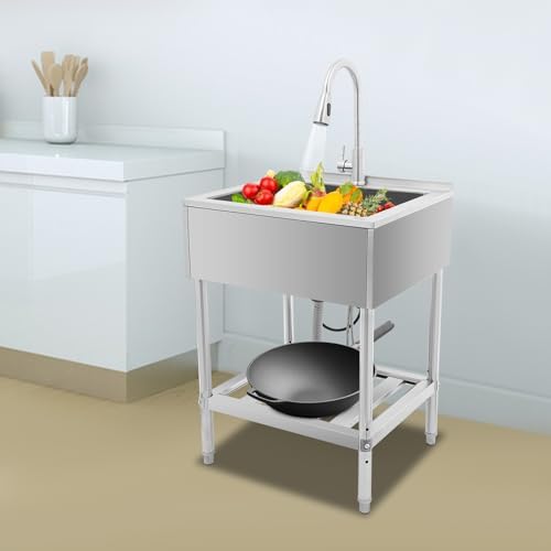 Single Bowl Laundry Tub, Freestanding Utility Sink - Image 5