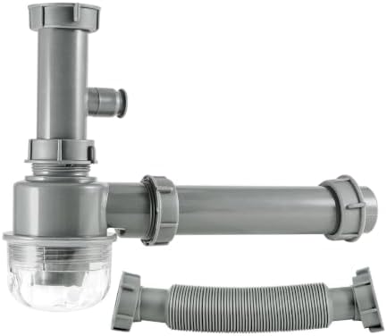 Kitchen Sink P-Trap Kit, 1-1/2 Inch Adjustable Drain Pipe by QruiLanTu