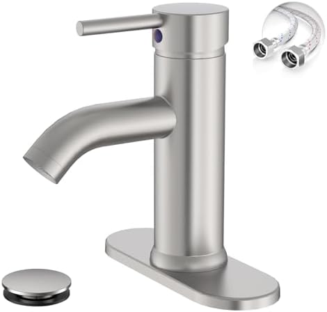Brushed Nickel Bathroom Faucet for 1 or 3 Holes by Greenspring