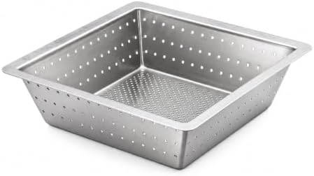 Leyso Stainless Steel Floor Sink Basket 10" x 10" Top-Hang Strainer by LEYSO