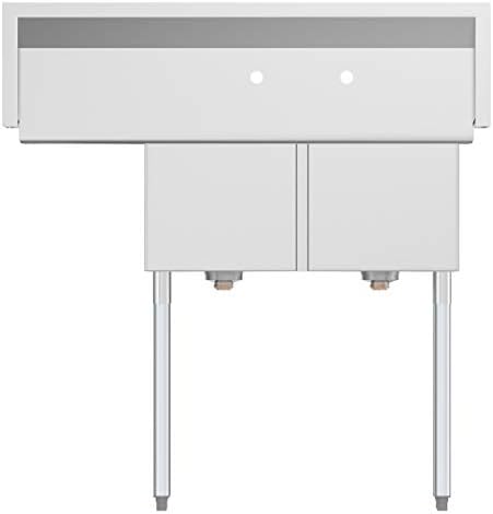 KoolMore 2 Compartment Stainless Steel NSF Commercial Kitchen Prep & Utility - Image 6