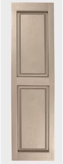Homeside Raised Panel Vinyl Shutter 1 Pair 14-1/2in. x 75in. 730 Sandstone - Image 3